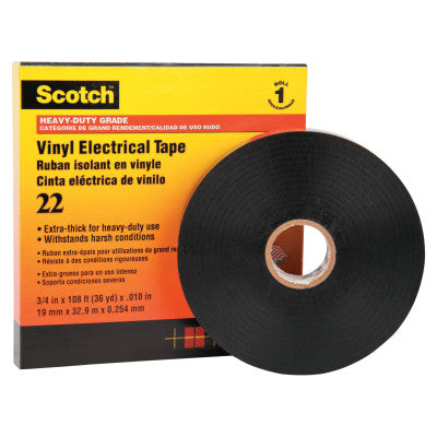 Heavy-Duty Vinyl Insulation Tapes 22, 36 yd x 3/4 in, Black 500-100348