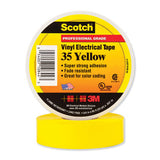 Vinyl Electrical Color Coding Tape, 35, 3/4 in W x 66 ft L, Yellow 500-108443