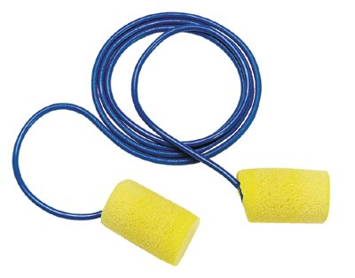 E-A-R Ultrafit Earplugs, Elastomeric Polymer, Blue, Corded, Poly Bag, Metal Detectable 247-340-4007