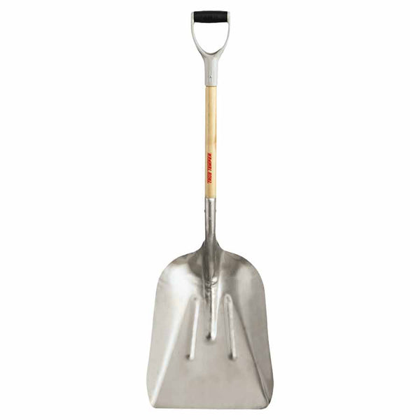 Aluminum Scoop, 20 in L x 15-1/4 in W blade, 27 in White Ash D-Grip Handle 027-1681400