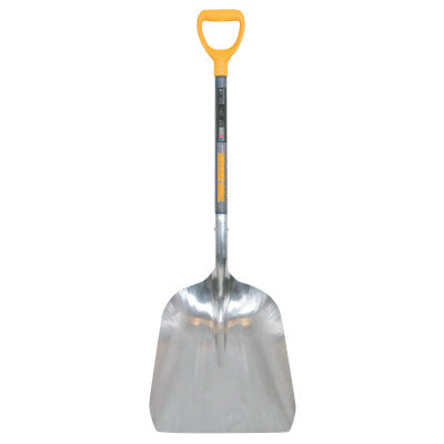 Aluminum Scoop with Hardwood Handle, 18 in L x 15.25 in W blade, Square, 26 in Hardwood;Plastic, D-Grip Handle 027-2681200