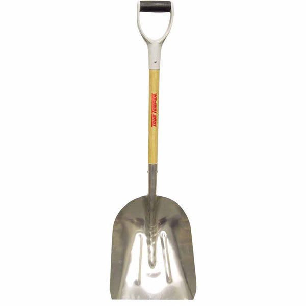 Kodiak Aluminum Scoop with Cushion D-Grip, 18 in L x 14-3/4 in W blade, Square Point, 27 in White Ash Handle 027-1670900