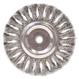 Irregular Stainless/Aluminum Knot Wheel Brushes, 6 D x 1/2 W, 0.016, 5/8 - 1/2 in 102-BW-9765