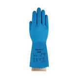 AlphaTec 87-029 Natural Latex Rubber Glove, Size 10, Blue 012-87-029-10