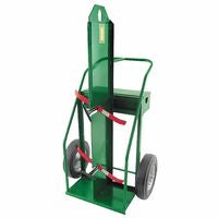 Heavy-Duty Frame Dual-Cylinder Cart, 66 in H x 34 in W, 16 in Solid Rubber Wheels 021-84LFW-16S