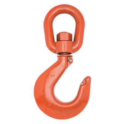 1014 Series Latched Swivel Hoist Hook, Size 11 Painted Orange 193-3953115PL