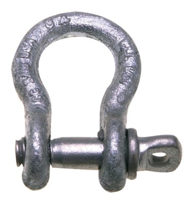 C-419-S Series Anchor Shackle, 1-7/16 in Opening, 7/8 in Bail Size, 6-1/2 t, Screw Pin Shackle 193-5411405