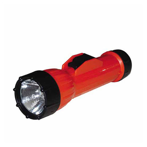 LED WorkSAFE Waterproof Flashlight, 2 D-Cell Batteries, 80 LM, Safety Orange with Black End Cap/Lens Rim 120-15460