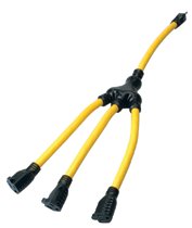 Adapters, W-Adapter, 3 Outlets, 5 in, Yellow 172-09019