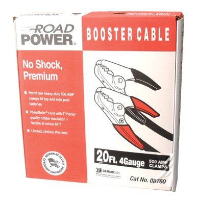 Booster Cable, 4/1 AWG, 20 ft, Black 172-08760