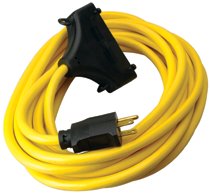 Generator Extension Cord, 25 ft, 3 Outlets, Yellow 172-01910