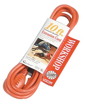 Vinyl Extension Cord, 100 ft, 1 Outlet, Yellow 172-02689