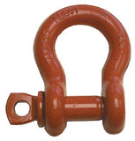 Screw Pin Anchor Shackle, 3/8 in Bail Size, 1.5 Tons, Orange Paint 490-M648P