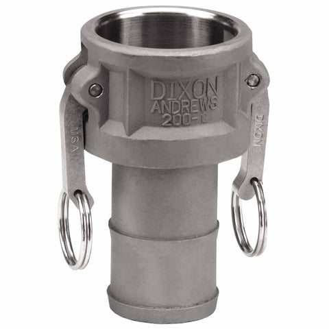 Andrews Type C Cam and Groove Couplers, 2 in x 2 1/16 Male, Aluminum 238-200-C-AL