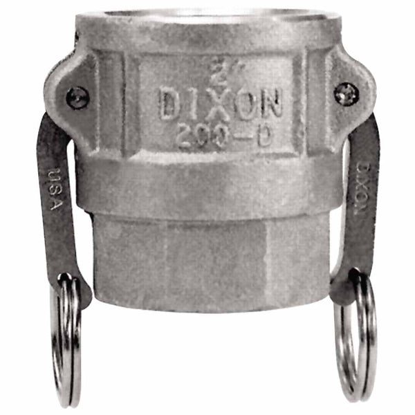 Andrews Type D Cam and Groove Couplers, 2 in (NPT) Female, Aluminum 238-200-D-AL