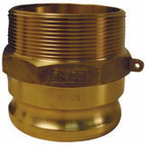 Global Type F Adapters, 1 in, Male/Male, Brass 238-G100-F-BR