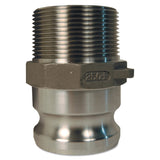 Global Type F Adapters, 3 in, Male/Male, 316 Stainless Steel 238-G300-F-SS