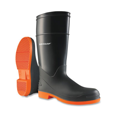 Sureflex Steel Toe Rubber Boots, Men's 7, 16 in Boot, Nitrile/PVC, Black/Orange 868-8798200.07