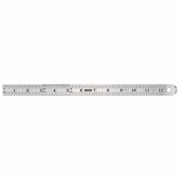 Industrial Precision Stainless Steel Rules, 12 in, Stainless Steel 318-1201ME