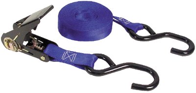 Ratchet Tie-Down Strap, S-Hooks, 1 in W, 14 ft L, 500 lb Load Cap, High Tension 130-05514