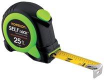 Self Lock Measuring Tape, 1 in x 25 ft, Green/Black 416-SL2825