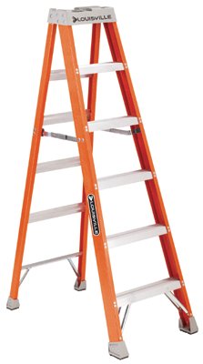 FS1500 Series Fiberglass Stepladder, 4 ft x 19-3/8 in W, 300 lb Capacity 443-FS1504