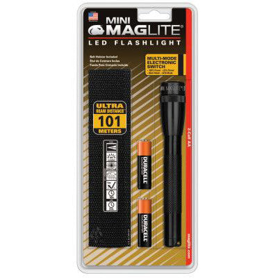 Mini Maglite LED Flashlight, 2 AA, 97 Lumens, Black 459-SP2201H