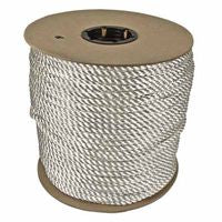 Twisted Nylon Ropes, 1/2 in x 50 ft, Nylon, White 811-339-WA