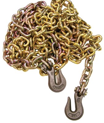 Grade 70 Transport Tiedown Chain Assemblies, 3/8 in, 6,600 lb Load, Yellow, 14ft 005-5262063