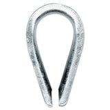 Malleable Wire Rope Thimbles, 1/4 in, Bright Zinc 005-4514240