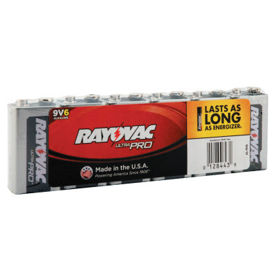 Ultra Pro Alkaline Battery, 9V, Shrink Pack, 6/PK 620-AL9V-6J