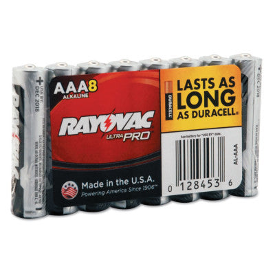 Ultra Pro Alkaline Battery, 1.5V, AAA, Shrink Pack, 8/PK 620-ALAAA-8J