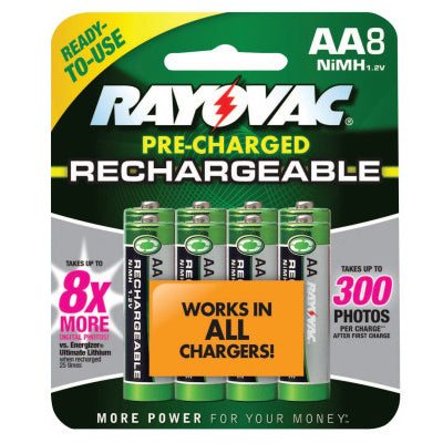 Platinum Pre-Charged Rechargeable Batteries, NiMH, AA 620-LD715-8OP-GEND