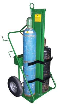 400 Series Cart, Holds 2 Cylinders, 9-1/2 in to 12-1/2 dia, 16 in Pneumatic wheels 339-552-16FW