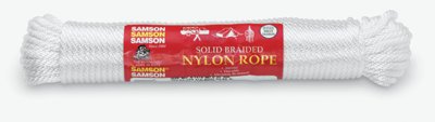 General Purpose 12-Strand Cord, 1,250 lb Capacity, 100 ft, Solid Braid Nylon, White 650-019016001060