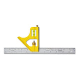 Combination Square, 12 in, Die Cast Metal, Yellow 680-46-123