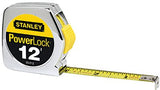 Powerlock Tape Rules 1/2 in Wide Blade, 12 ft x 1/2 in, Inch, Single Sided, Silver/Yellow 680-33-212