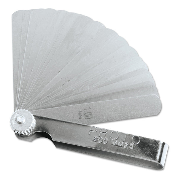 25 Blade Metric Feeler Gauge Set, 0.04 mm to 1 mm Thickness, Metric, 1/2 in x 3-5/16 in 577-00MM25