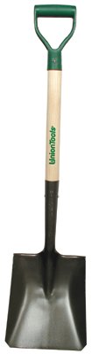 Square Point Transfer Shovel, 11.5 in L x 9.25 in W Blade, 28 in North American Hardwood Poly D-Grip Handle 760-42106