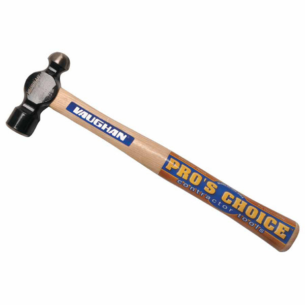 Commercial Ball Pein Hammer, Hickory Handle, 15-1/8 in OAL, Forged Steel 32 oz Head 770-TC432