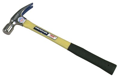 Fiberglass Hammer, Forged Steel Head, Straight Handle, 17 in, 24 oz Head, Milled Face 770-FS505M