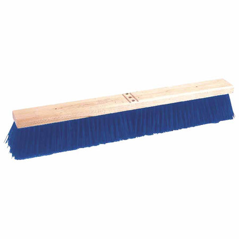 Coarse Sweeping Contractor Broom, 24in Hardwood Block, 3in Trim, Stiff Blue Poly 804-44590