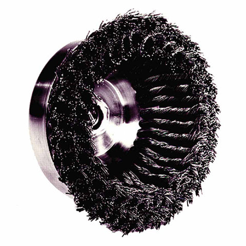 Heavy-Duty Knot Wire Cup Brush, 6 in Dia., 5/8-11 UNC Arbor, 1 3/8 x .023 Wire 804-12556