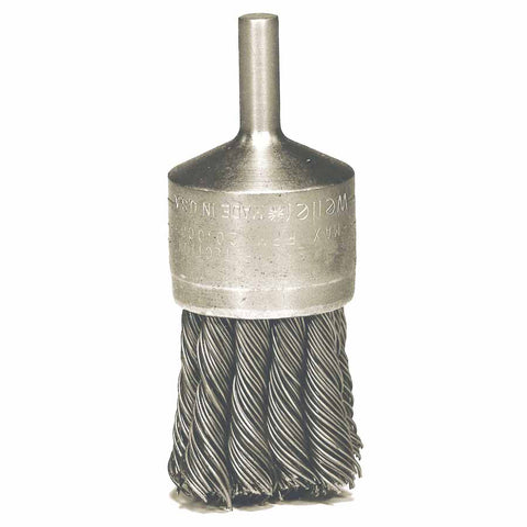 Knot Wire End Brush, Steel Bristles, 1-1/8 in Brush dia x 0.020 in Wire, 22000 RPM, 1 EA/EA 804-10028