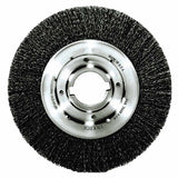 Medium-Face Crimped Wire Wheel, 8 in dia x 1 in W Face, 0.014 in Steel Wire, 4500 RPM 804-06120