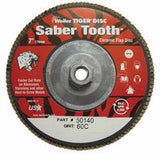 Tiger Saber Tooth Ceramic High Density Abrasive, 7 in dia, 60 Grit, 5/8 in-11 UNC Nut, 8,600 RPM, Type 27 804-50140