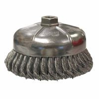 Single Row Heavy-Duty Knot Cup Brush, 6 in Dia., 5/8-11, 1 3/8 x .023 Stainless 804-12476