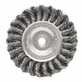 Standard Twist Knot Wire Wheel, 4 in D x 1/2 in W, .02 Steel, 1/2-3/8 Arbor Hole 804-08064