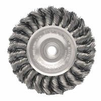 Standard Twist Knot Wire Wheel, 4 in D x 1/2 in W, .02 Steel, 1/2-3/8 Arbor Hole 804-08064