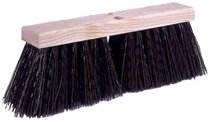 Street Broom, 16 in Hardwood Block, 5-1/4 in Trim L, Brown Polypropylene Fill 804-42033